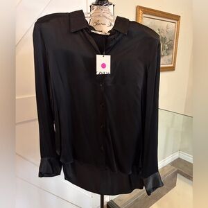 Zara Black Satin Blouse